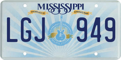 MS license plate LGJ949