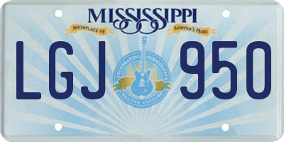 MS license plate LGJ950