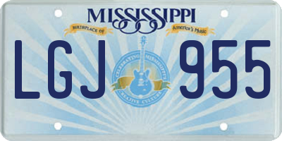 MS license plate LGJ955