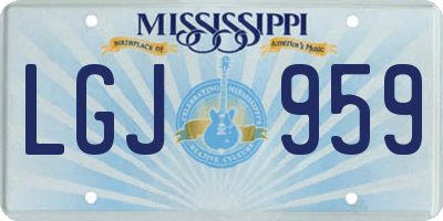 MS license plate LGJ959