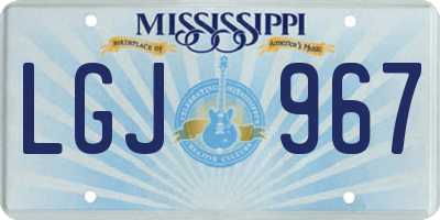 MS license plate LGJ967