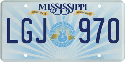MS license plate LGJ970