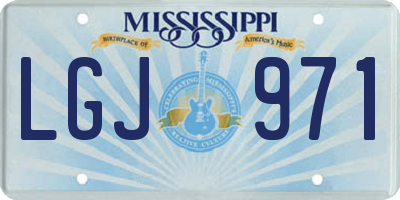 MS license plate LGJ971
