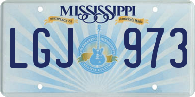 MS license plate LGJ973