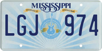 MS license plate LGJ974