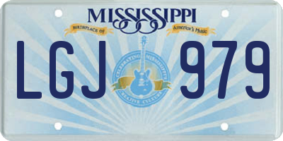 MS license plate LGJ979
