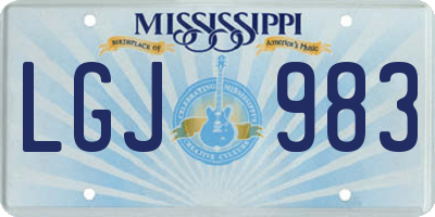 MS license plate LGJ983