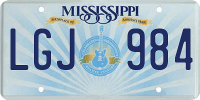 MS license plate LGJ984