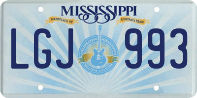 MS license plate LGJ993