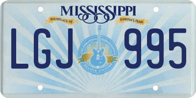 MS license plate LGJ995