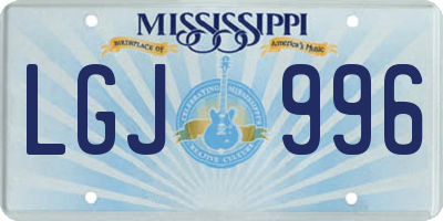 MS license plate LGJ996