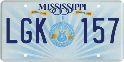 MS license plate LGK157