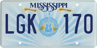 MS license plate LGK170