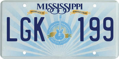 MS license plate LGK199