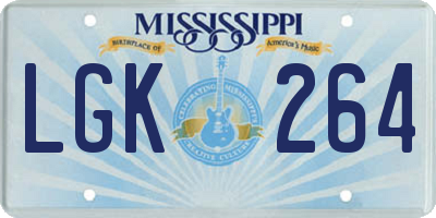 MS license plate LGK264