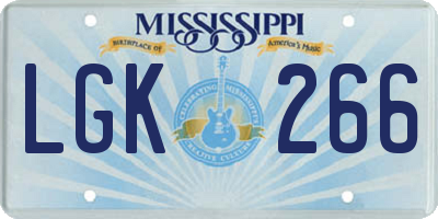 MS license plate LGK266