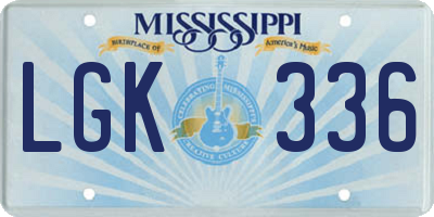 MS license plate LGK336