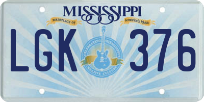 MS license plate LGK376