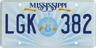 MS license plate LGK382