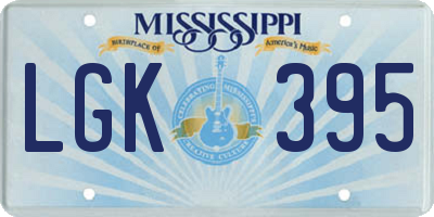 MS license plate LGK395