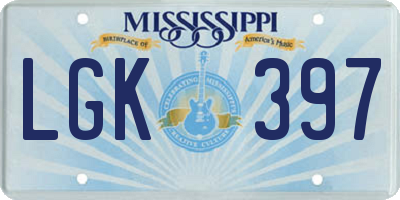 MS license plate LGK397