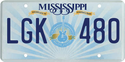 MS license plate LGK480