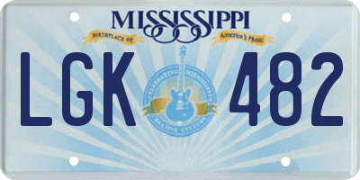 MS license plate LGK482