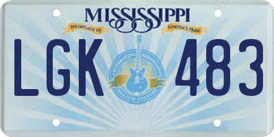 MS license plate LGK483