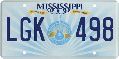 MS license plate LGK498