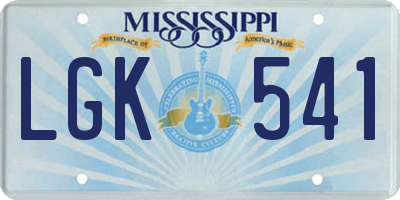 MS license plate LGK541