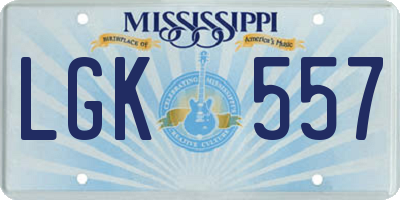 MS license plate LGK557
