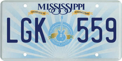 MS license plate LGK559