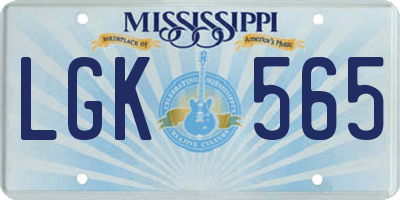 MS license plate LGK565