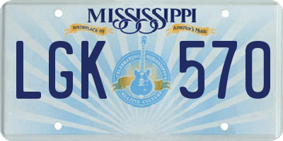 MS license plate LGK570