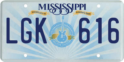 MS license plate LGK616