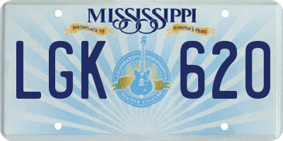 MS license plate LGK620