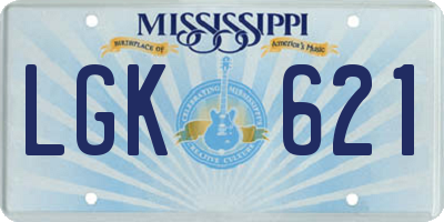 MS license plate LGK621