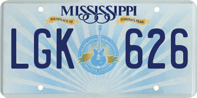 MS license plate LGK626