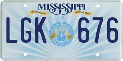 MS license plate LGK676