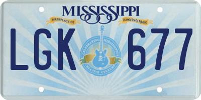 MS license plate LGK677