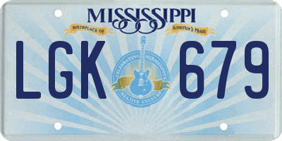 MS license plate LGK679