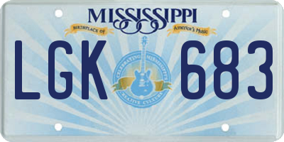 MS license plate LGK683