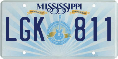 MS license plate LGK811