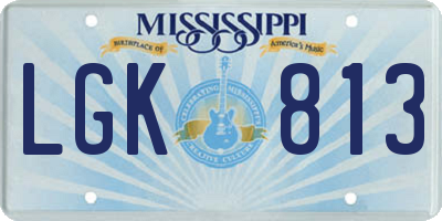 MS license plate LGK813