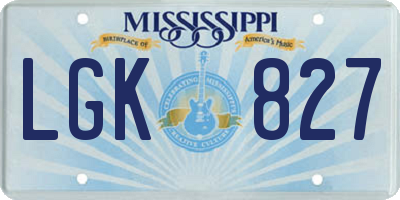 MS license plate LGK827