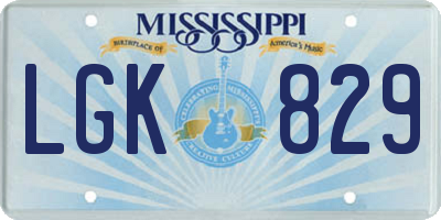 MS license plate LGK829