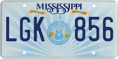 MS license plate LGK856