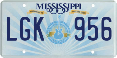 MS license plate LGK956