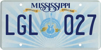 MS license plate LGL027