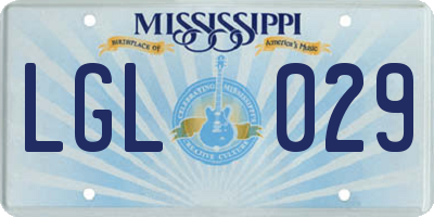 MS license plate LGL029